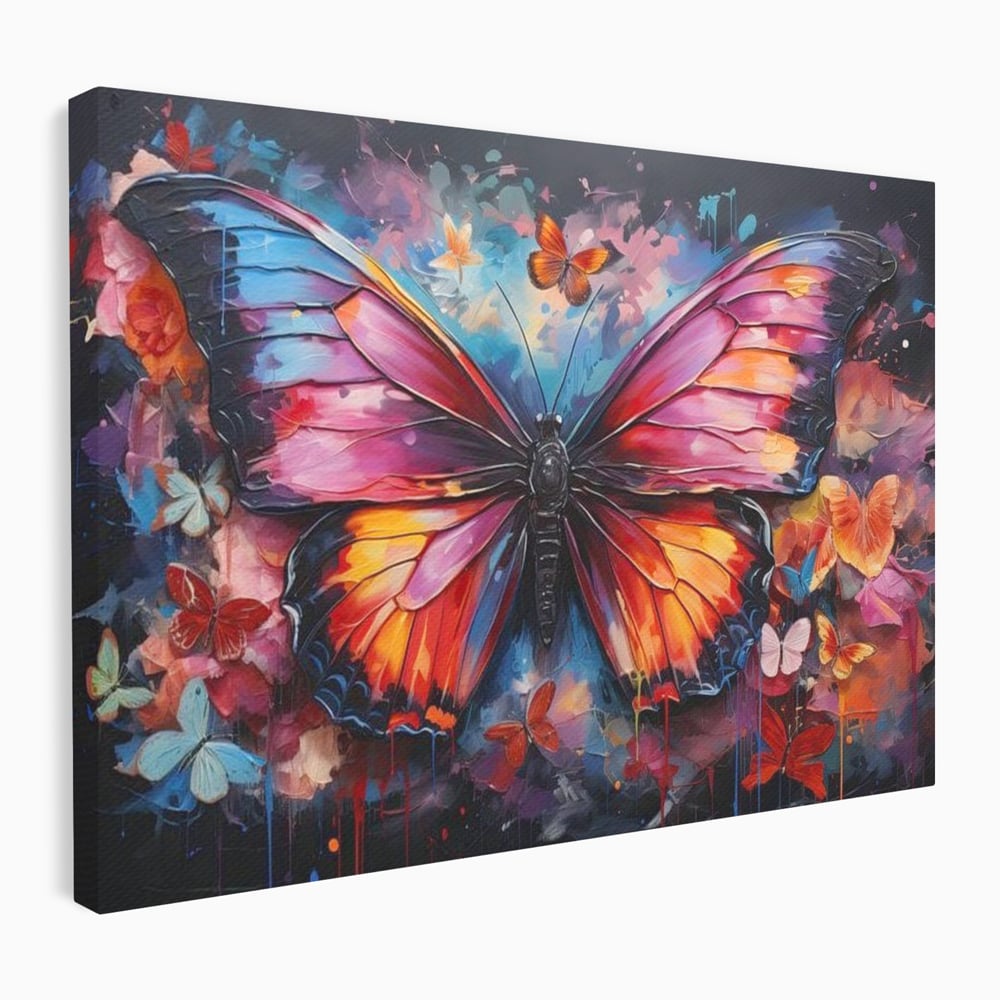Leinwandbilder Premium, LuxCanva® M1142, Schmetterling Universum, Nacht, Dunkelheit, Degrade, Schmetterlinge, Insekten, Lebendige Farben, Traum, Fantastisch, Intensiv, Moderne Kunst, Büro, Wohnen, Kinderzimmer