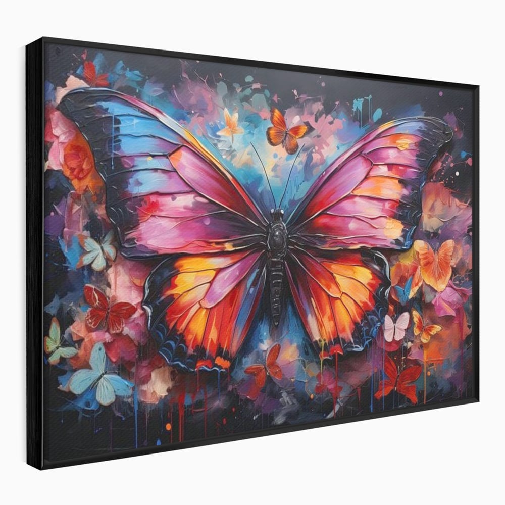Leinwandbilder Premium, LuxCanva® M1142, Schmetterling Universum, Nacht, Dunkelheit, Degrade, Schmetterlinge, Insekten, Lebendige Farben, Traum, Fantastisch, Intensiv, Moderne Kunst, Büro, Wohnen, Kinderzimmer