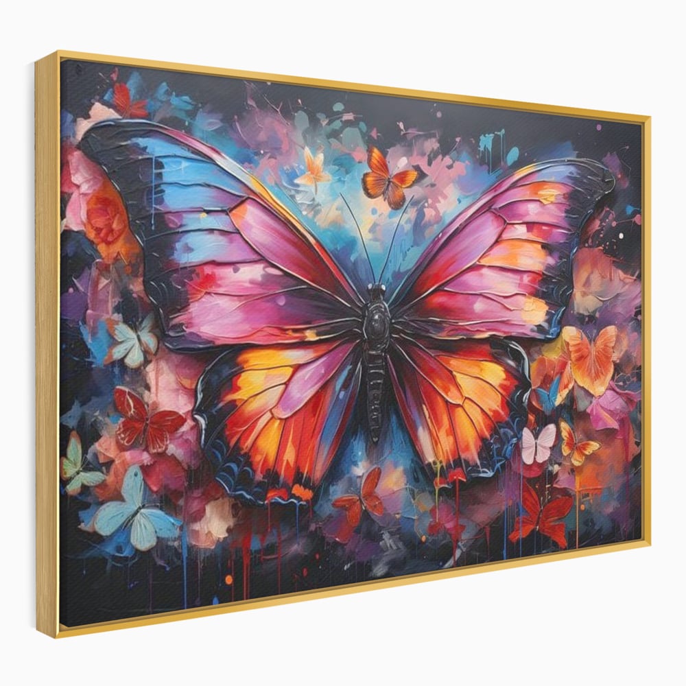 Leinwandbilder Premium, LuxCanva® M1142, Schmetterling Universum, Nacht, Dunkelheit, Degrade, Schmetterlinge, Insekten, Lebendige Farben, Traum, Fantastisch, Intensiv, Moderne Kunst, Büro, Wohnen, Kinderzimmer