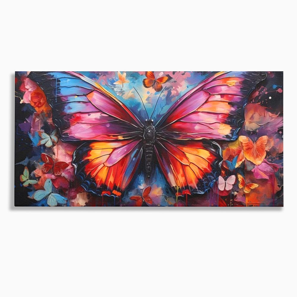 Leinwandbilder Premium, LuxCanva® M1142, Schmetterling Universum, Nacht, Dunkelheit, Degrade, Schmetterlinge, Insekten, Lebendige Farben, Traum, Fantastisch, Intensiv, Moderne Kunst, Büro, Wohnen, Kinderzimmer