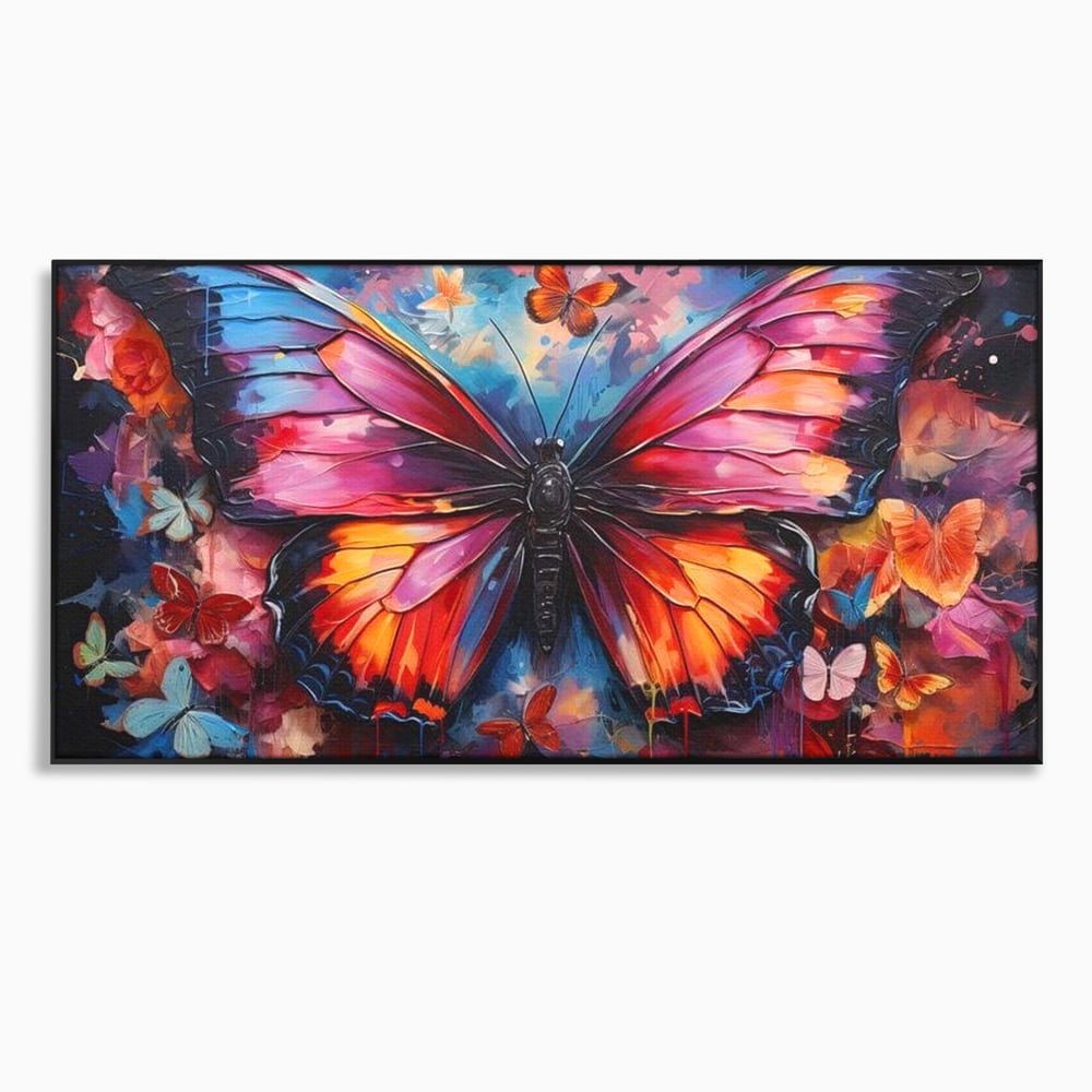 Leinwandbilder Premium, LuxCanva® M1142, Schmetterling Universum, Nacht, Dunkelheit, Degrade, Schmetterlinge, Insekten, Lebendige Farben, Traum, Fantastisch, Intensiv, Moderne Kunst, Büro, Wohnen, Kinderzimmer