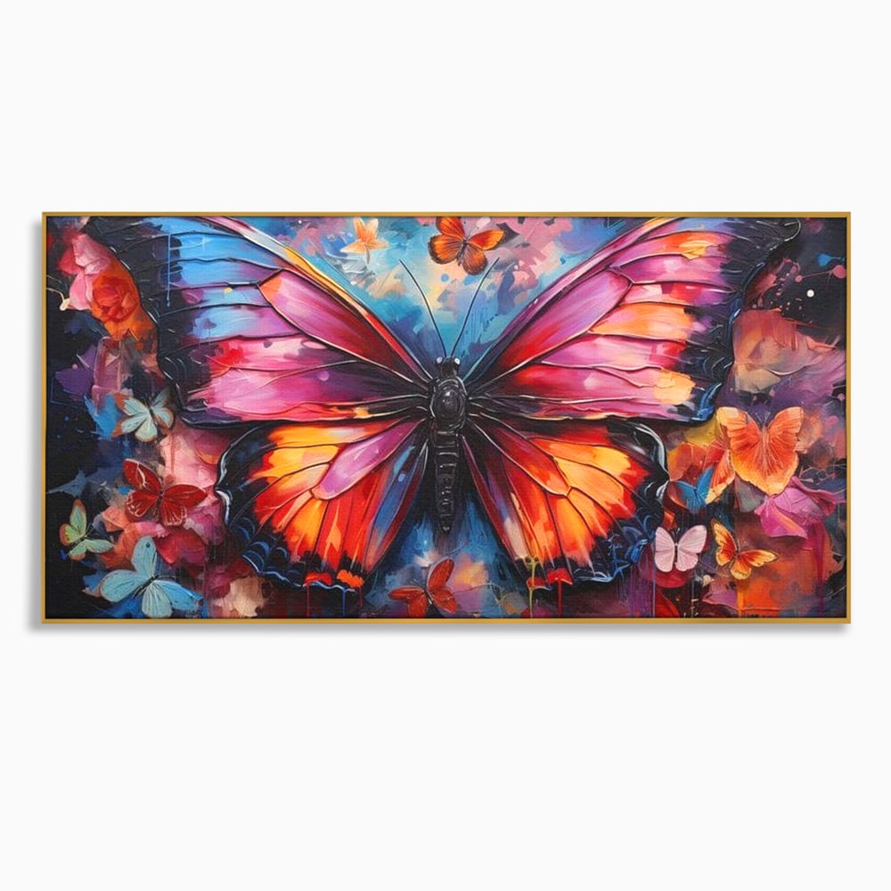 Leinwandbilder Premium, LuxCanva® M1142, Schmetterling Universum, Nacht, Dunkelheit, Degrade, Schmetterlinge, Insekten, Lebendige Farben, Traum, Fantastisch, Intensiv, Moderne Kunst, Büro, Wohnen, Kinderzimmer