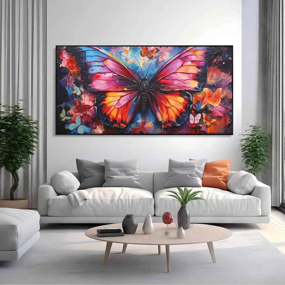 Leinwandbilder Premium, LuxCanva® M1142, Schmetterling Universum, Nacht, Dunkelheit, Degrade, Schmetterlinge, Insekten, Lebendige Farben, Traum, Fantastisch, Intensiv, Moderne Kunst, Büro, Wohnen, Kinderzimmer