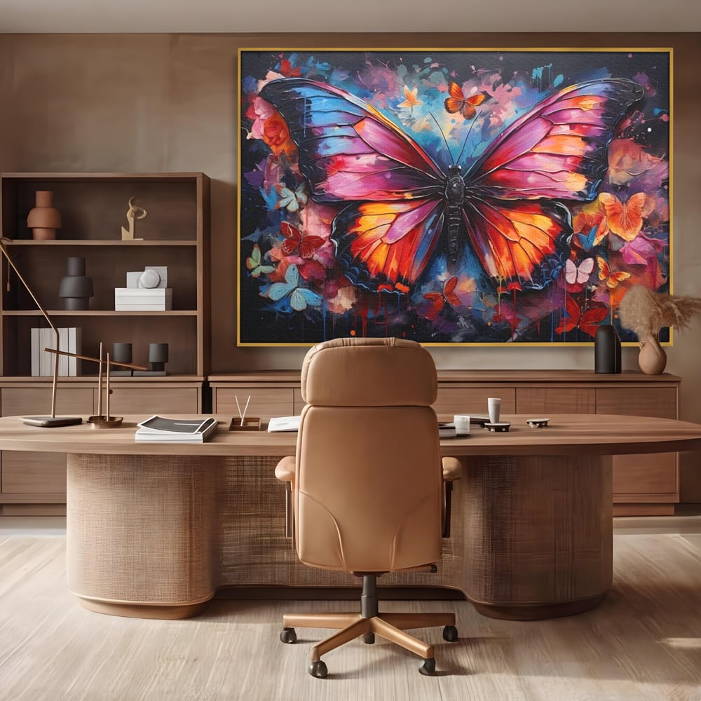 Leinwandbilder Premium, LuxCanva® M1142, Schmetterling Universum, Nacht, Dunkelheit, Degrade, Schmetterlinge, Insekten, Lebendige Farben, Traum, Fantastisch, Intensiv, Moderne Kunst, Büro, Wohnen, Kinderzimmer