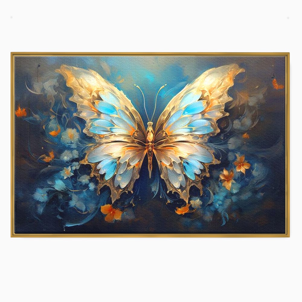 Tablou Canvas Premium, LuxCanva® M1143, Magie Translucida, Sidef, Regal, Diafan, Magie, Aripi, Flori, Elegant, Angelic, Eteric, Transparent, Fantastic, Fluture, Birou, Living, Camera Copil
