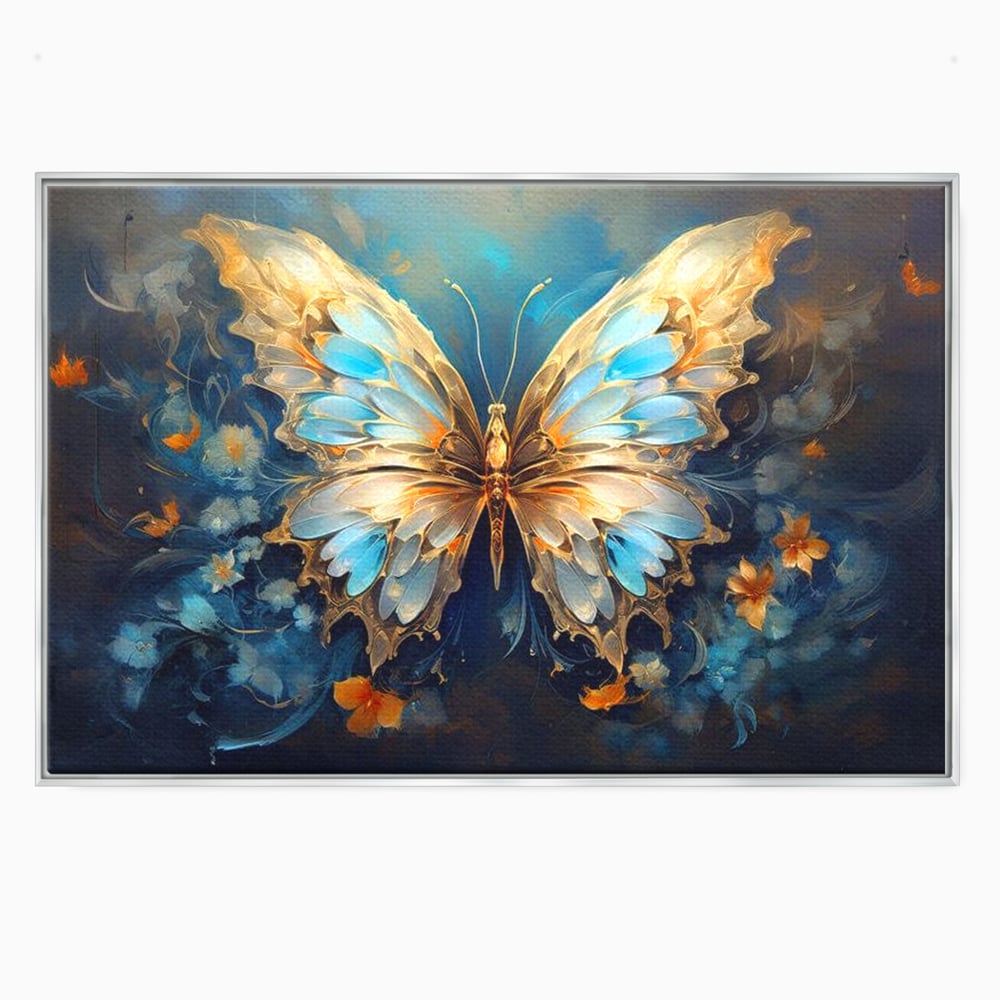 Tablou Canvas Premium, LuxCanva® M1143, Magie Translucida, Sidef, Regal, Diafan, Magie, Aripi, Flori, Elegant, Angelic, Eteric, Transparent, Fantastic, Fluture, Birou, Living, Camera Copil