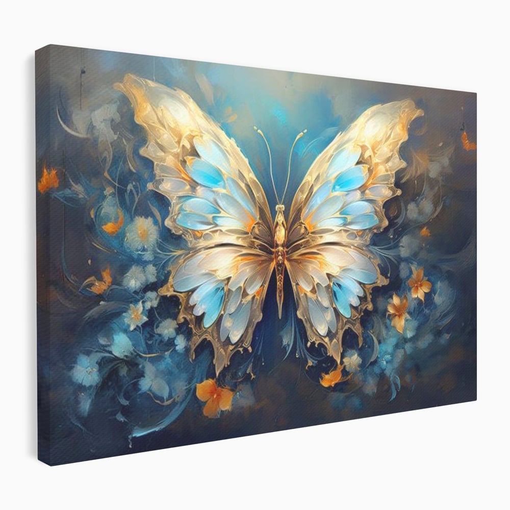 Tablou Canvas Premium, LuxCanva® M1143, Magie Translucida, Sidef, Regal, Diafan, Magie, Aripi, Flori, Elegant, Angelic, Eteric, Transparent, Fantastic, Fluture, Birou, Living, Camera Copil