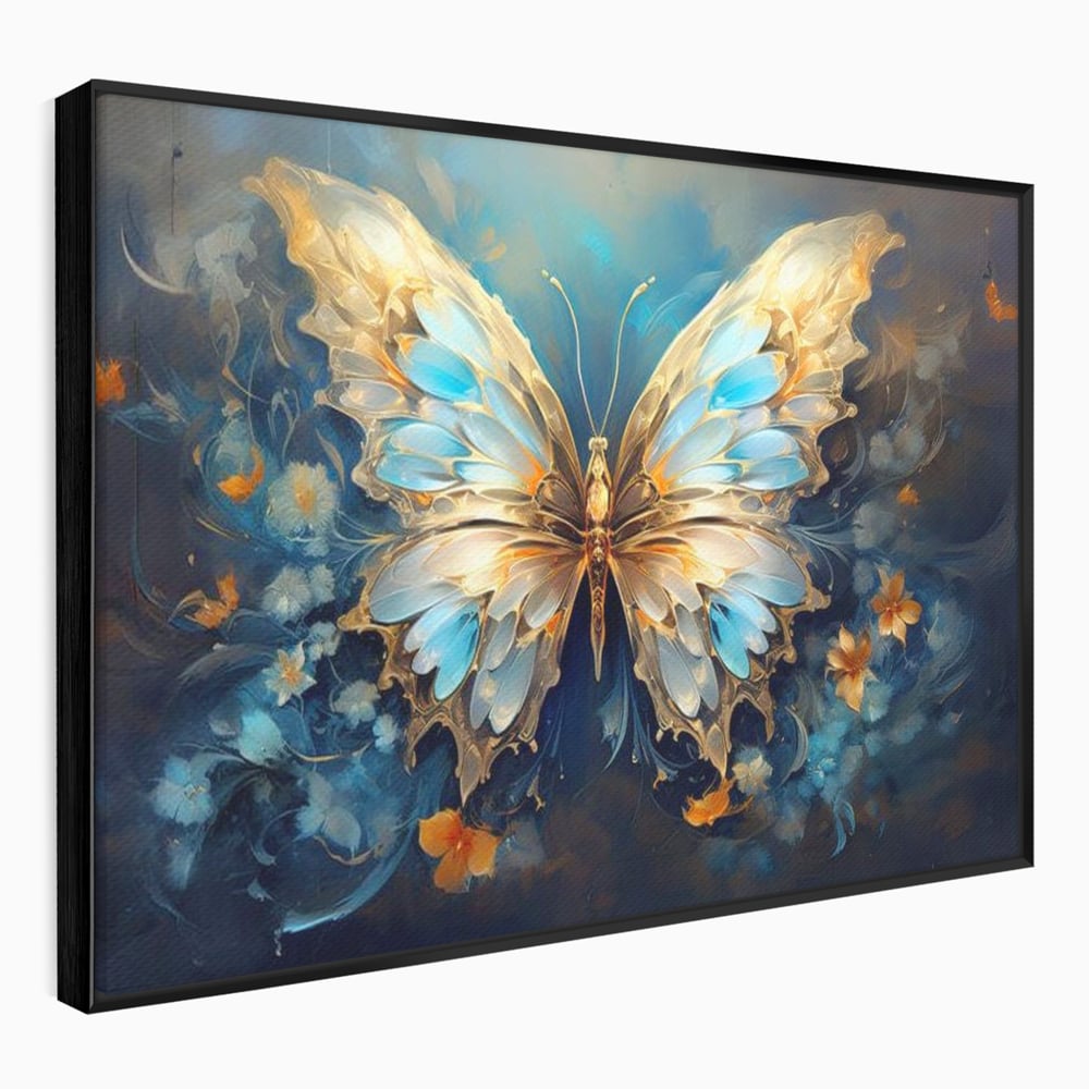 Tablou Canvas Premium, LuxCanva® M1143, Magie Translucida, Sidef, Regal, Diafan, Magie, Aripi, Flori, Elegant, Angelic, Eteric, Transparent, Fantastic, Fluture, Birou, Living, Camera Copil