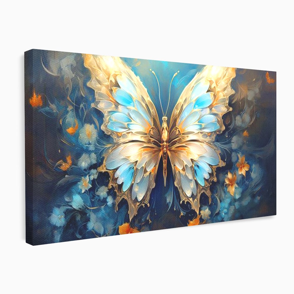 Tablou Canvas Premium, LuxCanva® M1143, Magie Translucida, Sidef, Regal, Diafan, Magie, Aripi, Flori, Elegant, Angelic, Eteric, Transparent, Fantastic, Fluture, Birou, Living, Camera Copil
