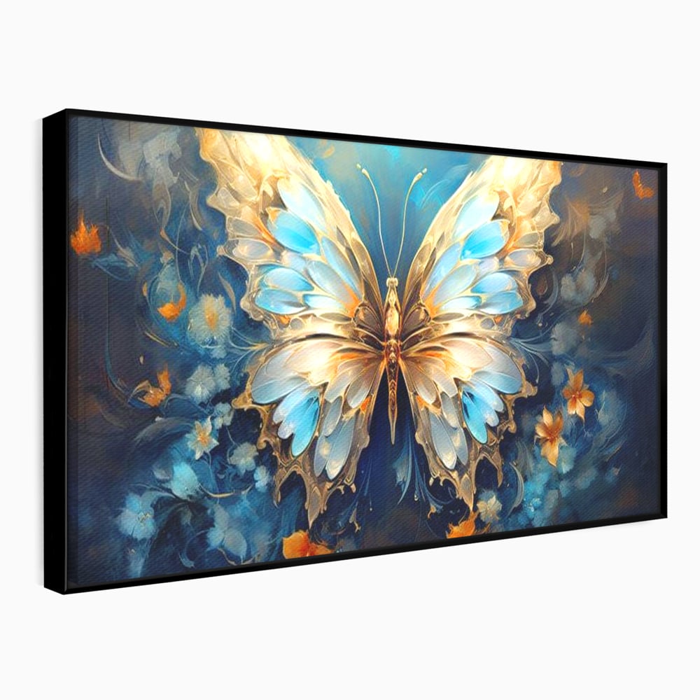 Tablou Canvas Premium, LuxCanva® M1143, Magie Translucida, Sidef, Regal, Diafan, Magie, Aripi, Flori, Elegant, Angelic, Eteric, Transparent, Fantastic, Fluture, Birou, Living, Camera Copil