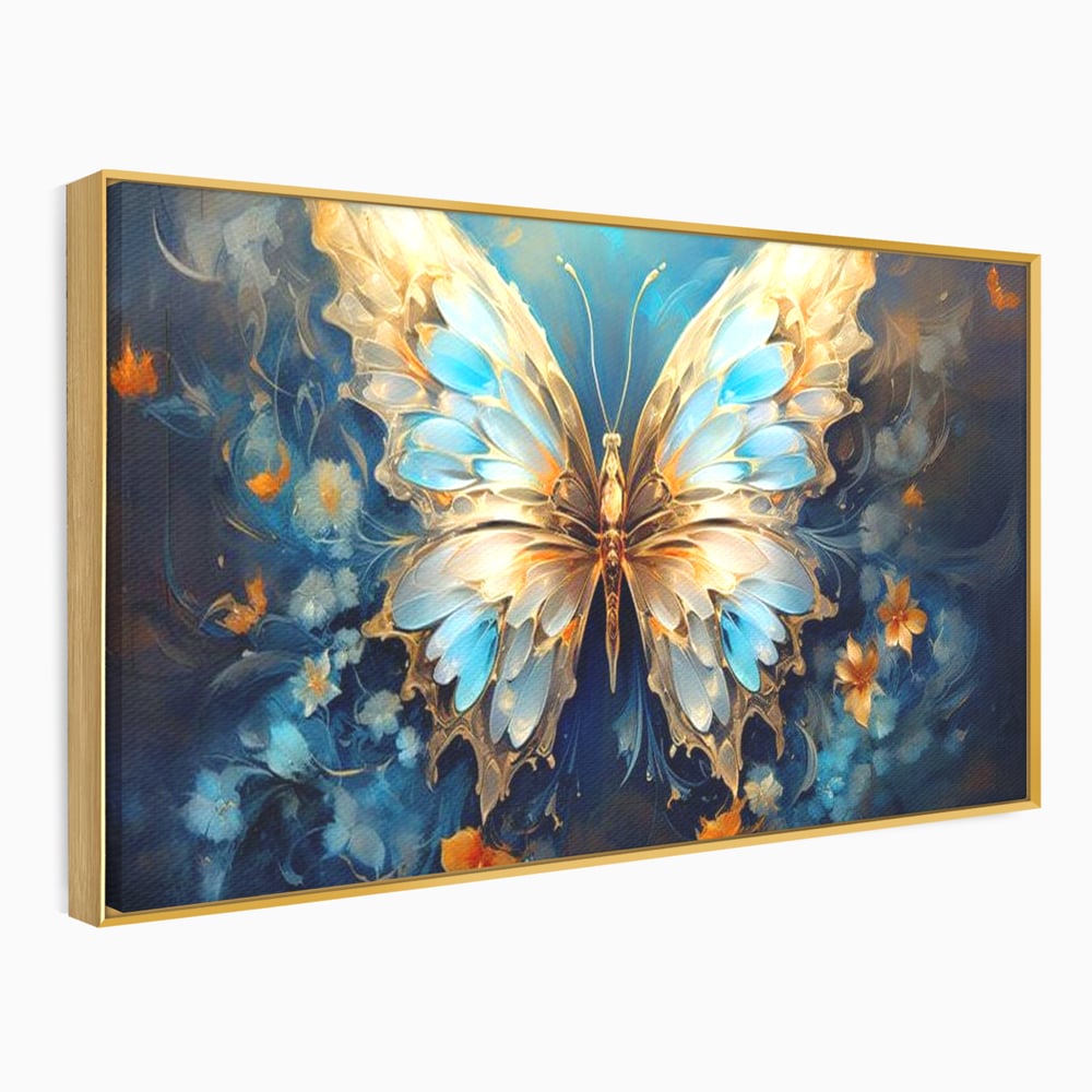 Tablou Canvas Premium, LuxCanva® M1143, Magie Translucida, Sidef, Regal, Diafan, Magie, Aripi, Flori, Elegant, Angelic, Eteric, Transparent, Fantastic, Fluture, Birou, Living, Camera Copil
