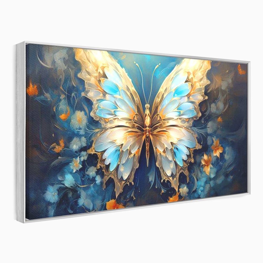 Tablou Canvas Premium, LuxCanva® M1143, Magie Translucida, Sidef, Regal, Diafan, Magie, Aripi, Flori, Elegant, Angelic, Eteric, Transparent, Fantastic, Fluture, Birou, Living, Camera Copil