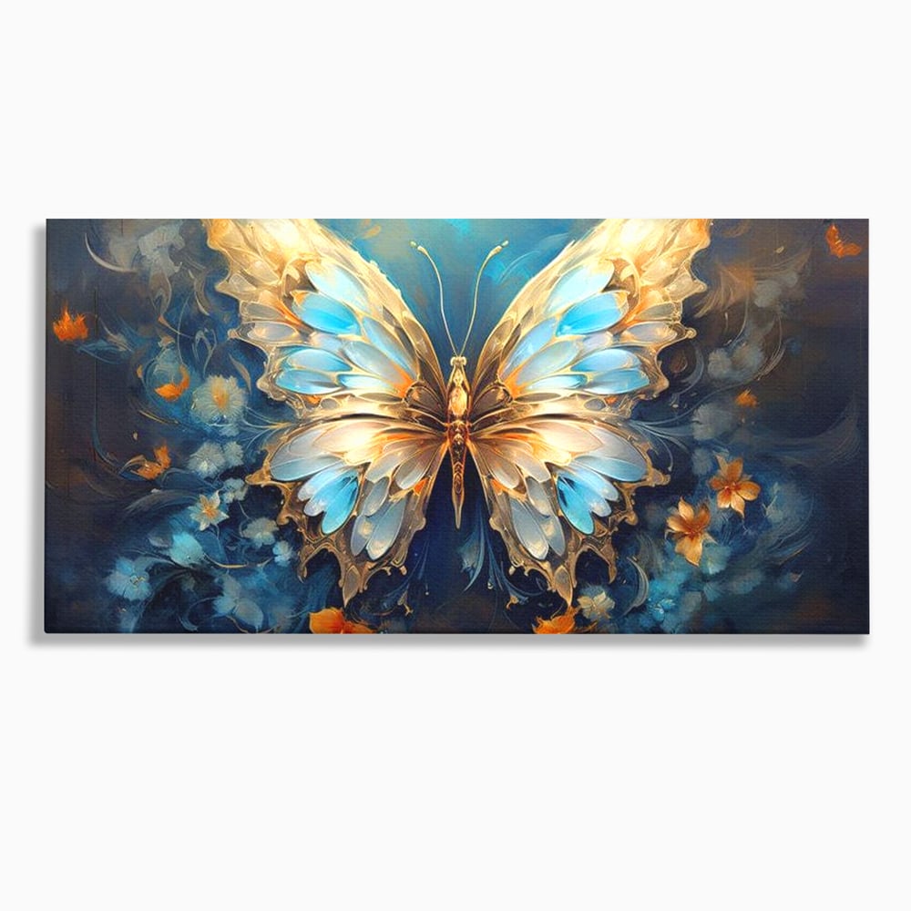 Tablou Canvas Premium, LuxCanva® M1143, Magie Translucida, Sidef, Regal, Diafan, Magie, Aripi, Flori, Elegant, Angelic, Eteric, Transparent, Fantastic, Fluture, Birou, Living, Camera Copil