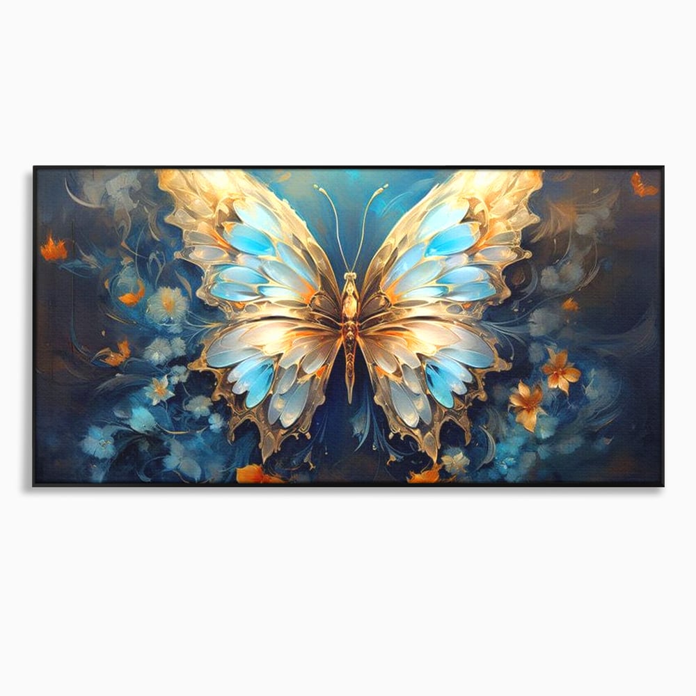 Tablou Canvas Premium, LuxCanva® M1143, Magie Translucida, Sidef, Regal, Diafan, Magie, Aripi, Flori, Elegant, Angelic, Eteric, Transparent, Fantastic, Fluture, Birou, Living, Camera Copil