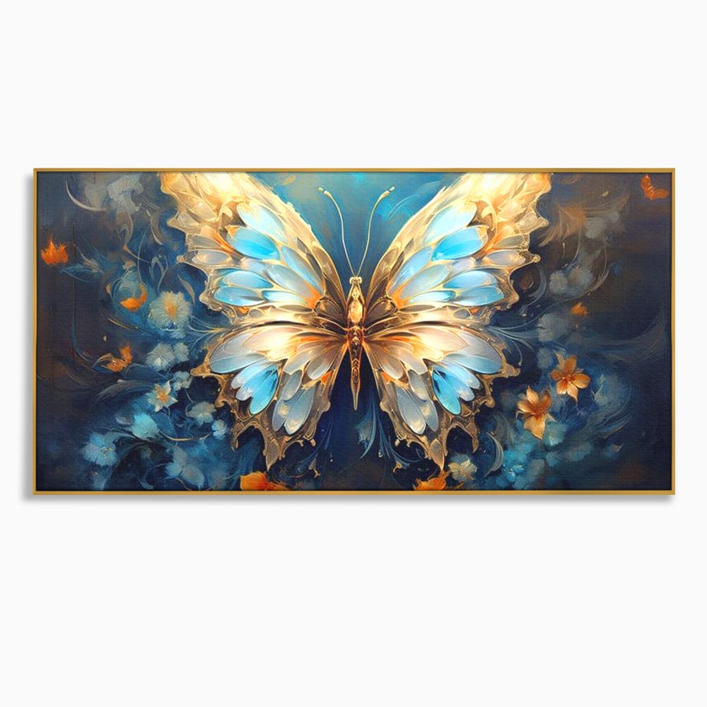 Tablou Canvas Premium, LuxCanva® M1143, Magie Translucida, Sidef, Regal, Diafan, Magie, Aripi, Flori, Elegant, Angelic, Eteric, Transparent, Fantastic, Fluture, Birou, Living, Camera Copil