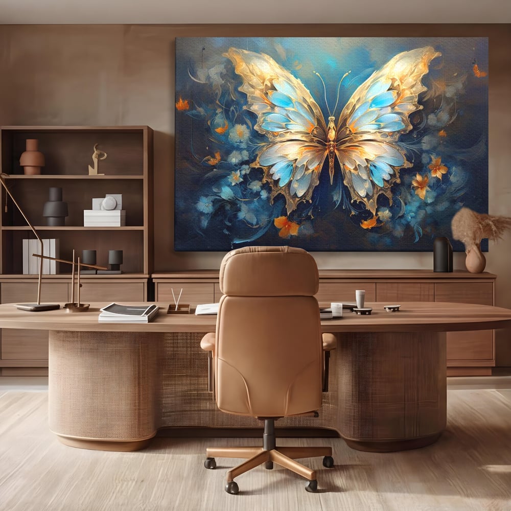 Tablou Canvas Premium, LuxCanva® M1143, Magie Translucida, Sidef, Regal, Diafan, Magie, Aripi, Flori, Elegant, Angelic, Eteric, Transparent, Fantastic, Fluture, Birou, Living, Camera Copil