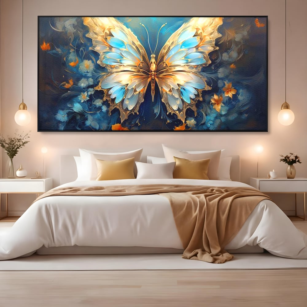 Tablou Canvas Premium, LuxCanva® M1143, Magie Translucida, Sidef, Regal, Diafan, Magie, Aripi, Flori, Elegant, Angelic, Eteric, Transparent, Fantastic, Fluture, Birou, Living, Camera Copil