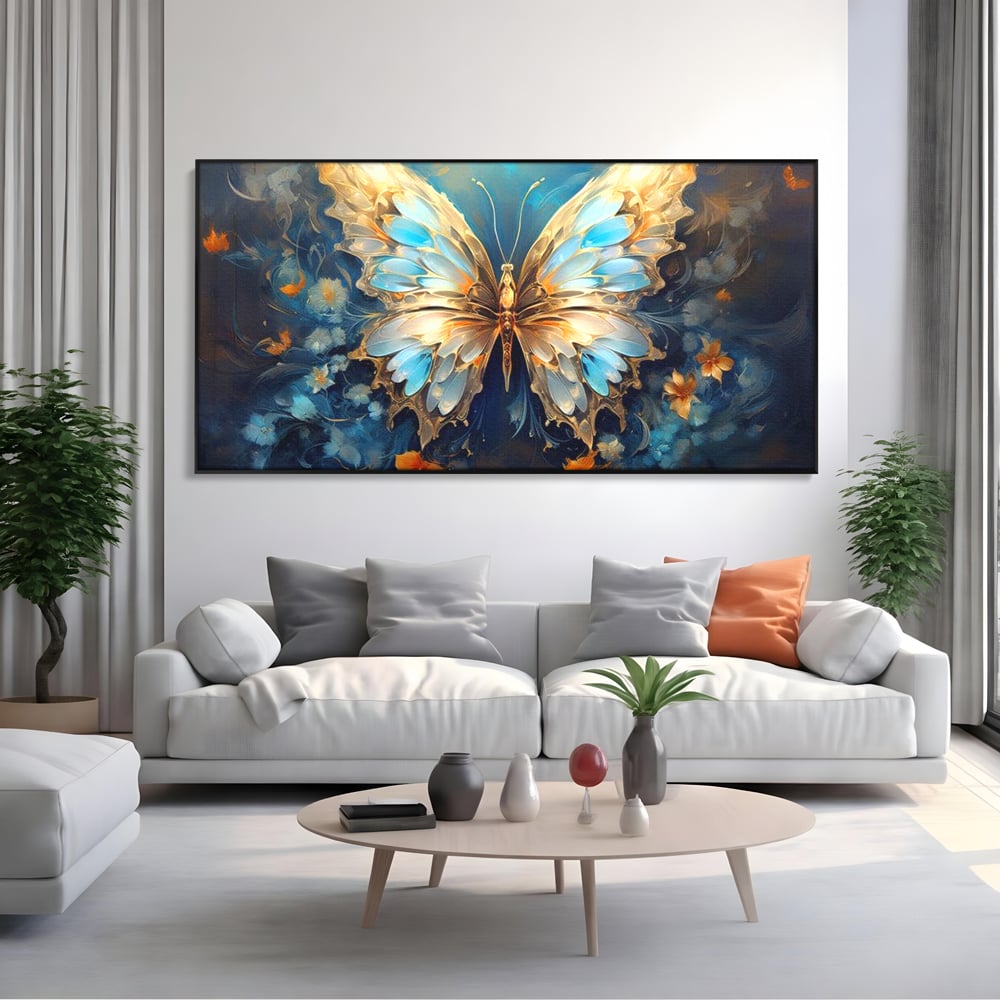 Tablou Canvas Premium, LuxCanva® M1143, Magie Translucida, Sidef, Regal, Diafan, Magie, Aripi, Flori, Elegant, Angelic, Eteric, Transparent, Fantastic, Fluture, Birou, Living, Camera Copil