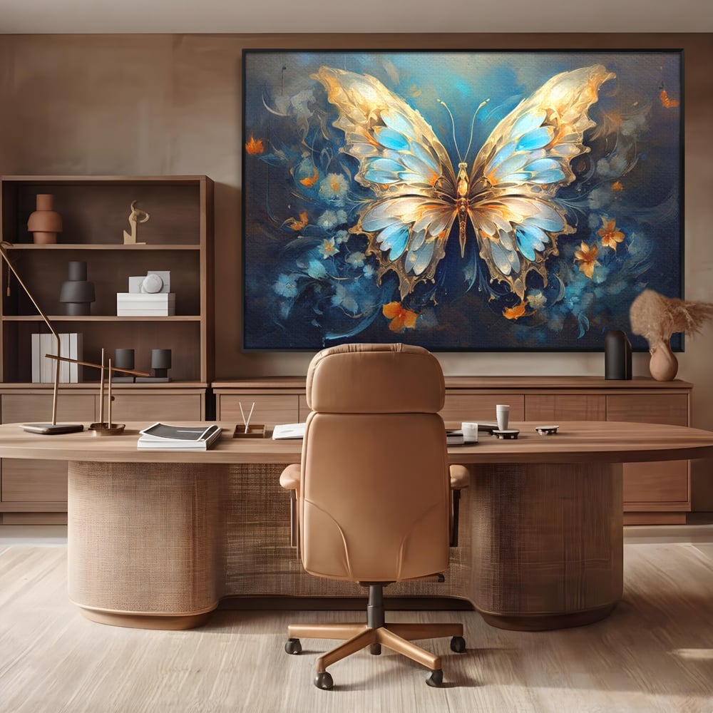 Tablou Canvas Premium, LuxCanva® M1143, Magie Translucida, Sidef, Regal, Diafan, Magie, Aripi, Flori, Elegant, Angelic, Eteric, Transparent, Fantastic, Fluture, Birou, Living, Camera Copil