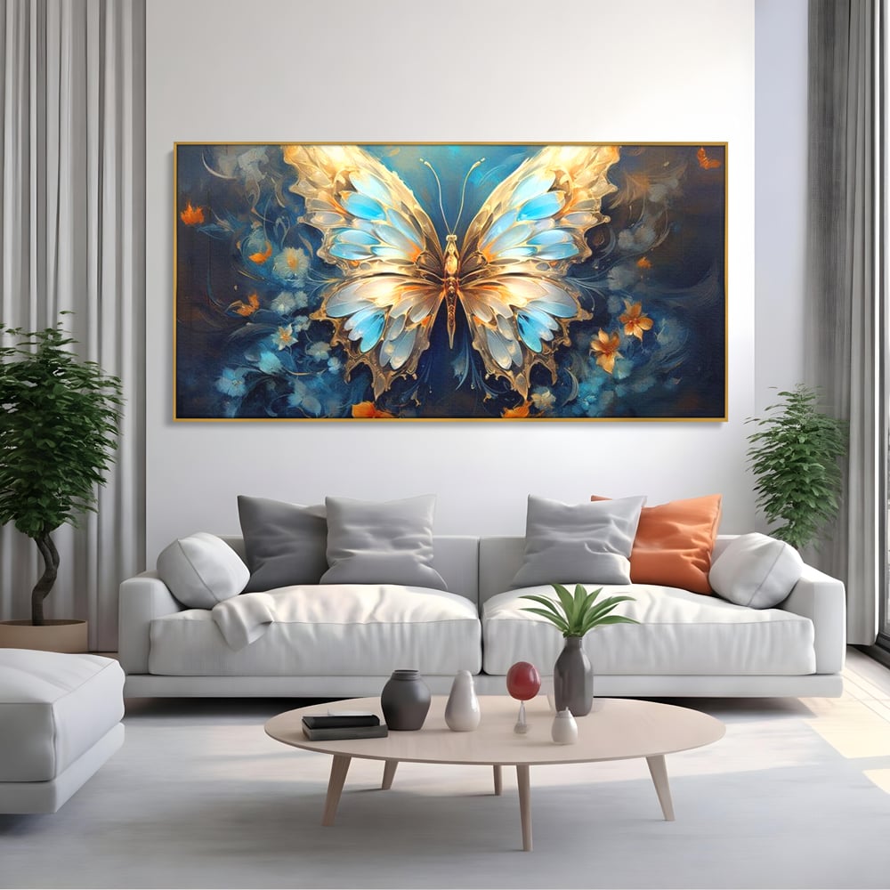 Tablou Canvas Premium, LuxCanva® M1143, Magie Translucida, Sidef, Regal, Diafan, Magie, Aripi, Flori, Elegant, Angelic, Eteric, Transparent, Fantastic, Fluture, Birou, Living, Camera Copil