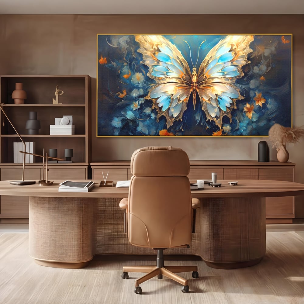 Tablou Canvas Premium, LuxCanva® M1143, Magie Translucida, Sidef, Regal, Diafan, Magie, Aripi, Flori, Elegant, Angelic, Eteric, Transparent, Fantastic, Fluture, Birou, Living, Camera Copil