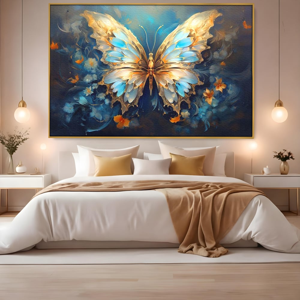 Tablou Canvas Premium, LuxCanva® M1143, Magie Translucida, Sidef, Regal, Diafan, Magie, Aripi, Flori, Elegant, Angelic, Eteric, Transparent, Fantastic, Fluture, Birou, Living, Camera Copil