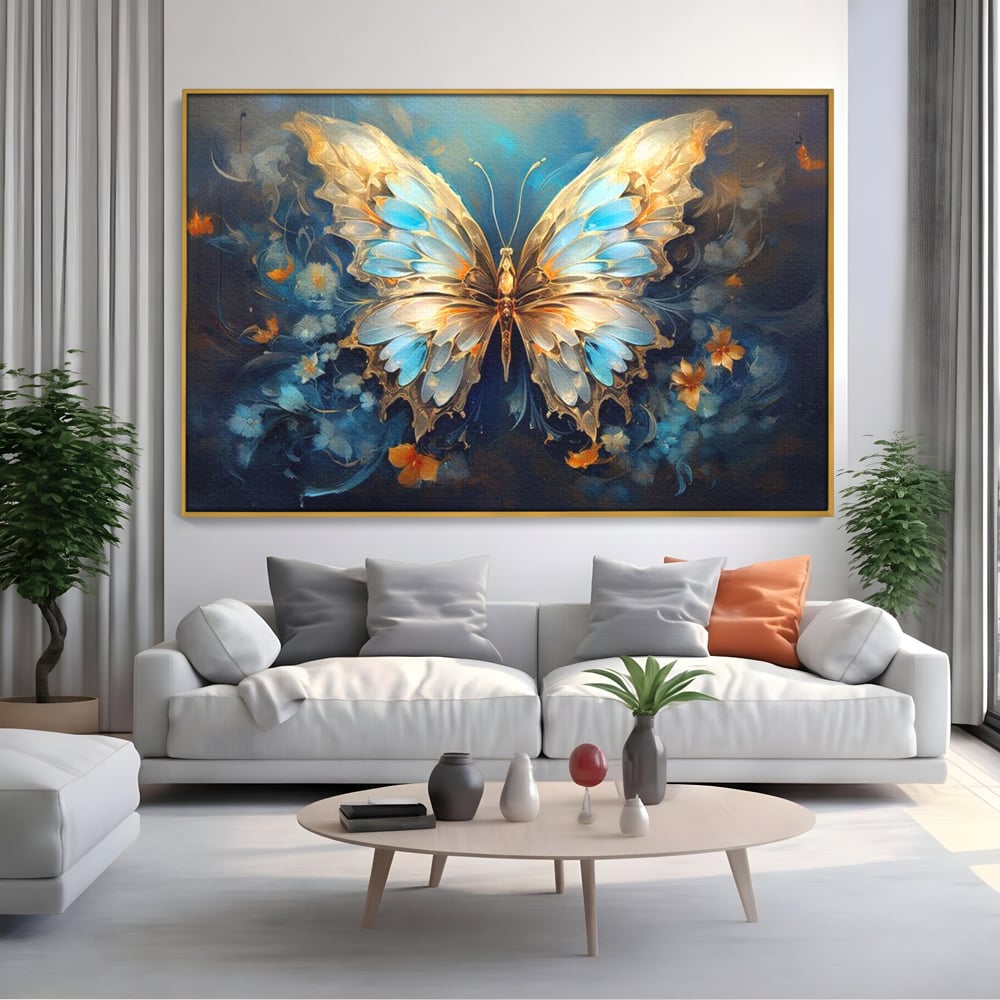 Tablou Canvas Premium, LuxCanva® M1143, Magie Translucida, Sidef, Regal, Diafan, Magie, Aripi, Flori, Elegant, Angelic, Eteric, Transparent, Fantastic, Fluture, Birou, Living, Camera Copil