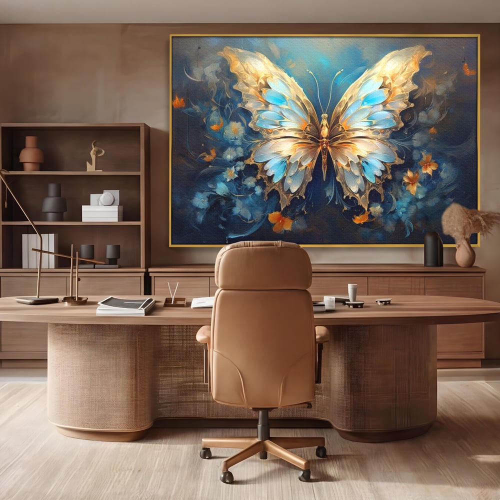 Tablou Canvas Premium, LuxCanva® M1143, Magie Translucida, Sidef, Regal, Diafan, Magie, Aripi, Flori, Elegant, Angelic, Eteric, Transparent, Fantastic, Fluture, Birou, Living, Camera Copil