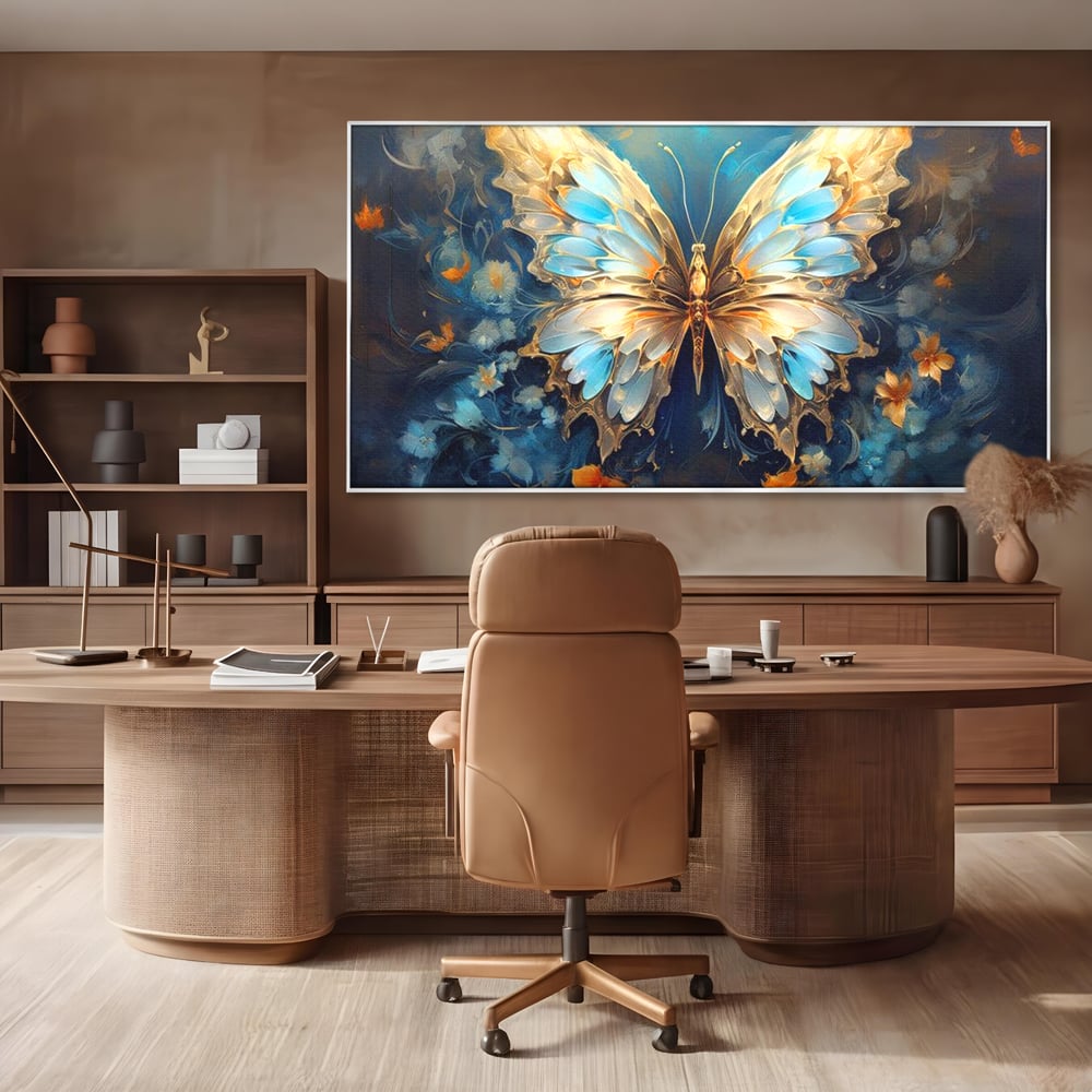Tablou Canvas Premium, LuxCanva® M1143, Magie Translucida, Sidef, Regal, Diafan, Magie, Aripi, Flori, Elegant, Angelic, Eteric, Transparent, Fantastic, Fluture, Birou, Living, Camera Copil