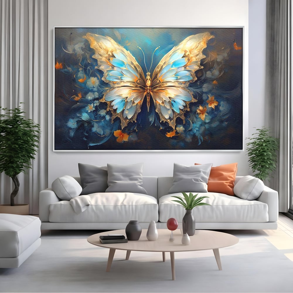 Tablou Canvas Premium, LuxCanva® M1143, Magie Translucida, Sidef, Regal, Diafan, Magie, Aripi, Flori, Elegant, Angelic, Eteric, Transparent, Fantastic, Fluture, Birou, Living, Camera Copil