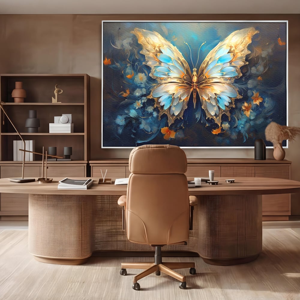 Tablou Canvas Premium, LuxCanva® M1143, Magie Translucida, Sidef, Regal, Diafan, Magie, Aripi, Flori, Elegant, Angelic, Eteric, Transparent, Fantastic, Fluture, Birou, Living, Camera Copil