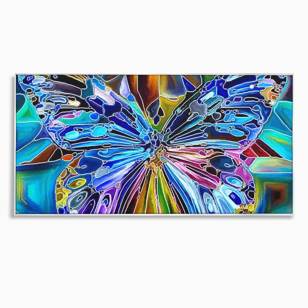 Tablou Canvas Premium, LuxCanva® M1144, Fluture Caleidoscopic, Mozaic, Vitraliu, Abstract, Fluture, Aripi, Caleidoscop, Arta Moderna, Multicolor, Iridescent, Birou, Living, Camera Copil