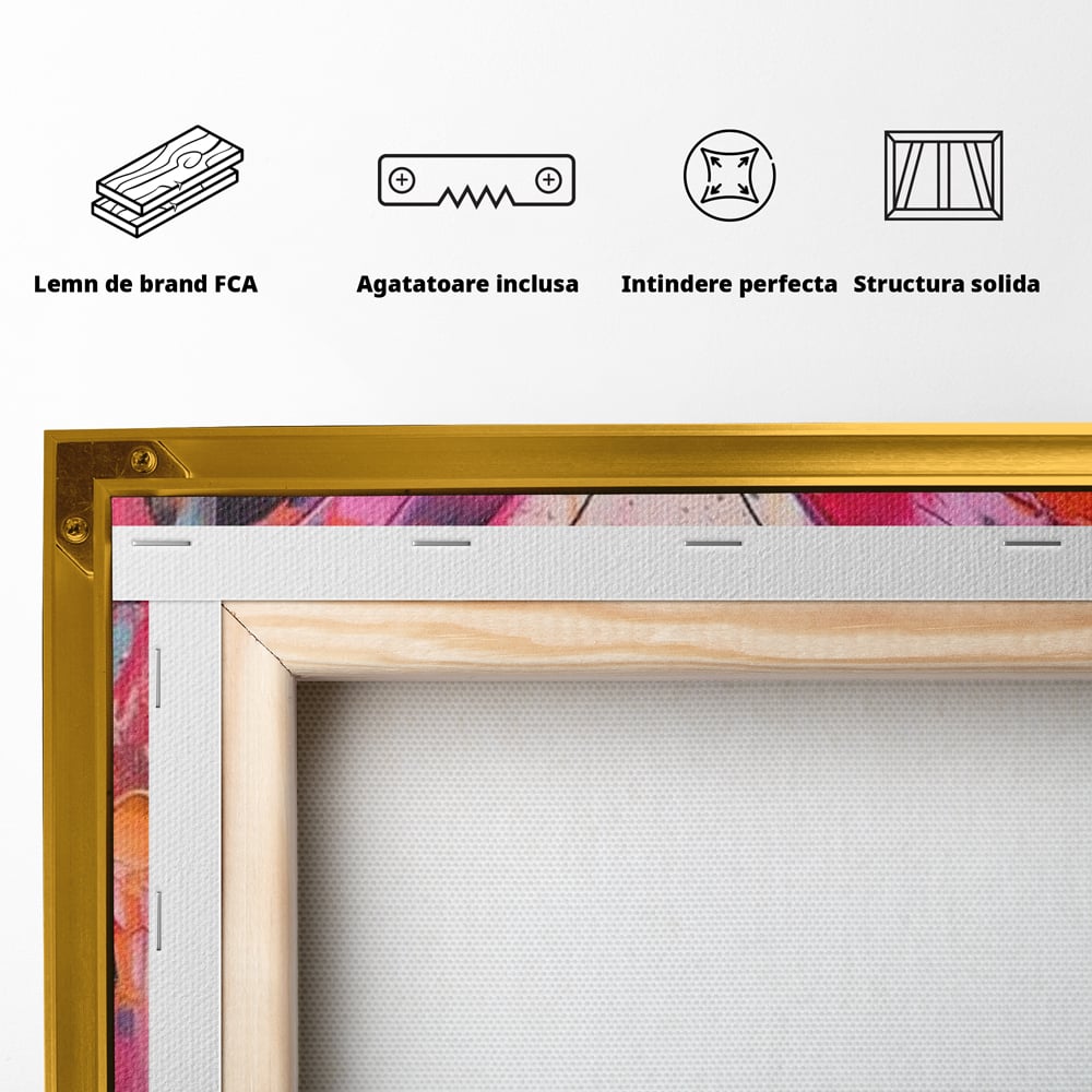 Tablou Canvas Premium, LuxCanva® M1145, Magie in Roz, Fluture, Aripi, Insecta, Graffiti, Street Art, Modern, Multicolor, Roz, Pictura, Picaturi, Stropi, Abstract, Birou, Living, Camera Copil
