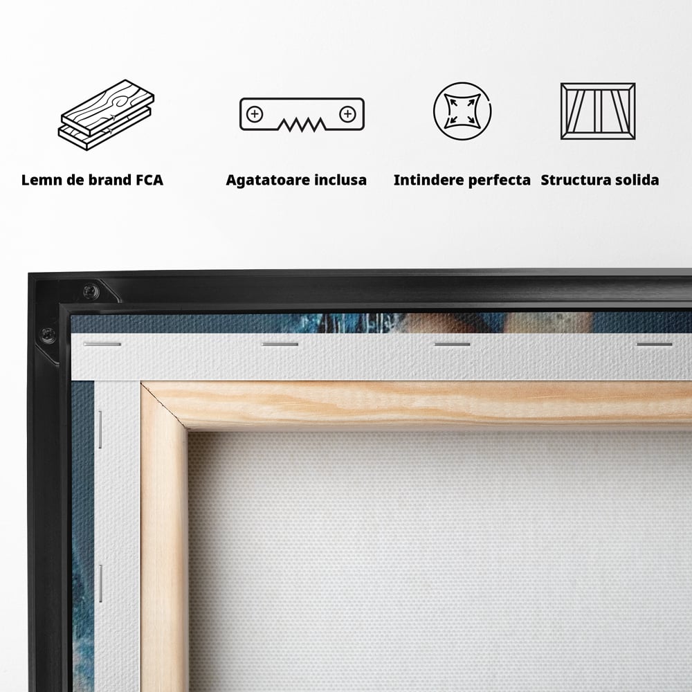 Tablou Canvas Premium, LuxCanva® M1148, Imbratisarea Fluturilor, Portret, Femeie, Fluturi, Aripi, Pictura, Albastru, Magic, Emotie, Vis, Arta Moderna, Frumusete, Birou, Living, Camera Copil