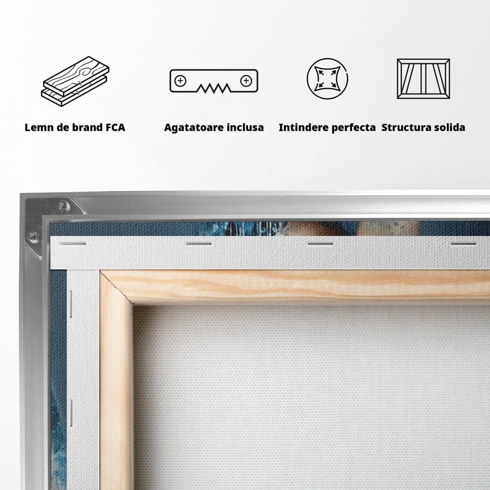 Tablou Canvas Premium, LuxCanva® M1148, Imbratisarea Fluturilor, Portret, Femeie, Fluturi, Aripi, Pictura, Albastru, Magic, Emotie, Vis, Arta Moderna, Frumusete, Birou, Living, Camera Copil