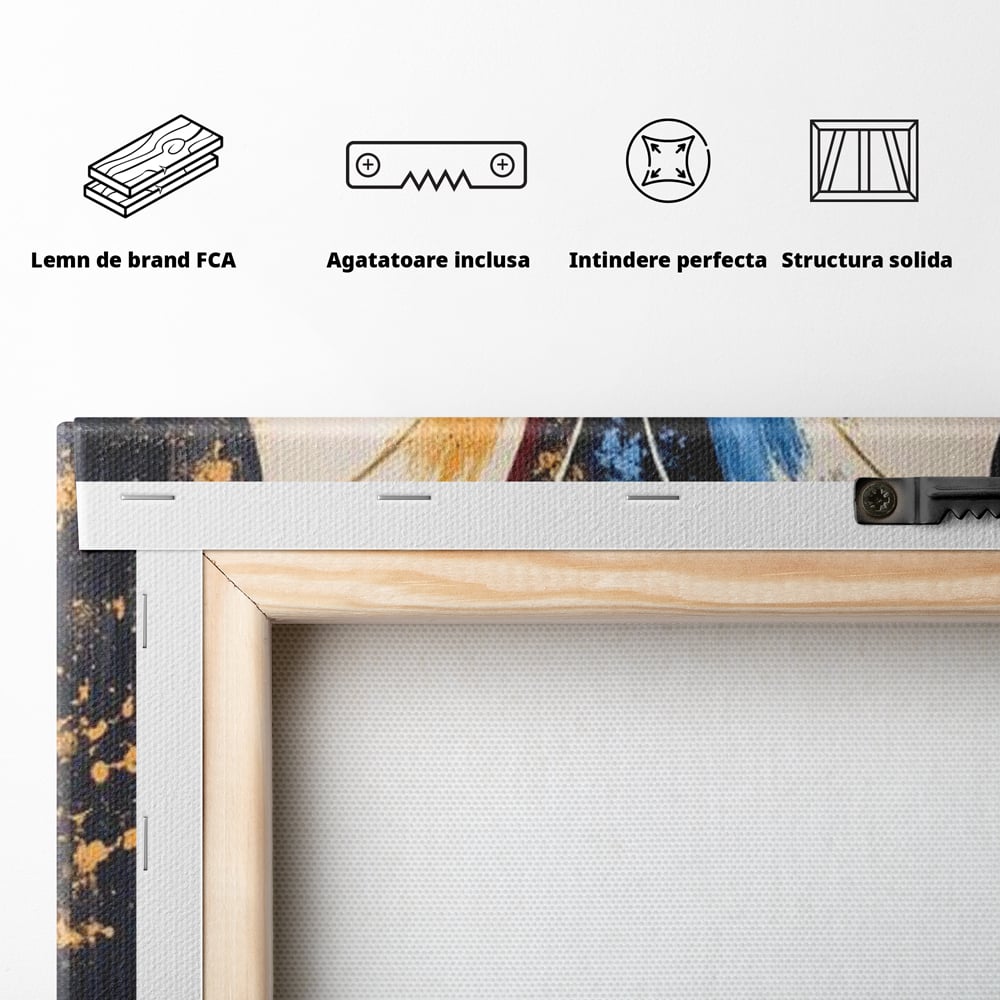 Leinwand Premium Canvas Wandkunst, LuxCanva® M1151, Schmetterling des Universums, Kontrast, Moderne Kunst, Abstrakt, Malerei, Schmetterling, Flügel, Kalt, Warm, Symmetrie, Graffiti, Büro, Wohnen, Kinderzimmer