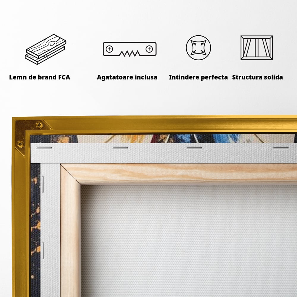 Leinwand Premium Canvas Wandkunst, LuxCanva® M1151, Schmetterling des Universums, Kontrast, Moderne Kunst, Abstrakt, Malerei, Schmetterling, Flügel, Kalt, Warm, Symmetrie, Graffiti, Büro, Wohnen, Kinderzimmer