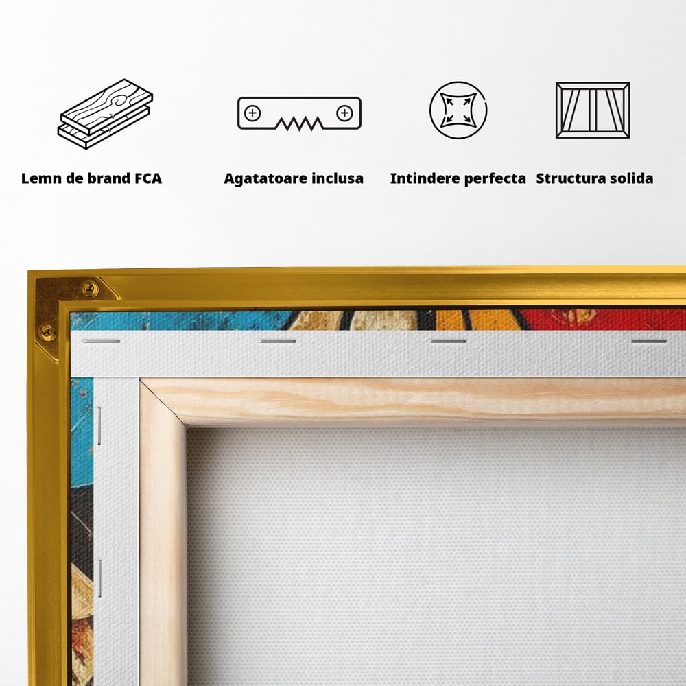 Tablou Canvas Premium, LuxCanva® M1153, Metamorfoza Urbana, Graffiti, Mural, Urban, Street Art, Fluture, Multicolor, Estetic, Modern, Aripi, Perete, Birou, Living, Camera Copil
