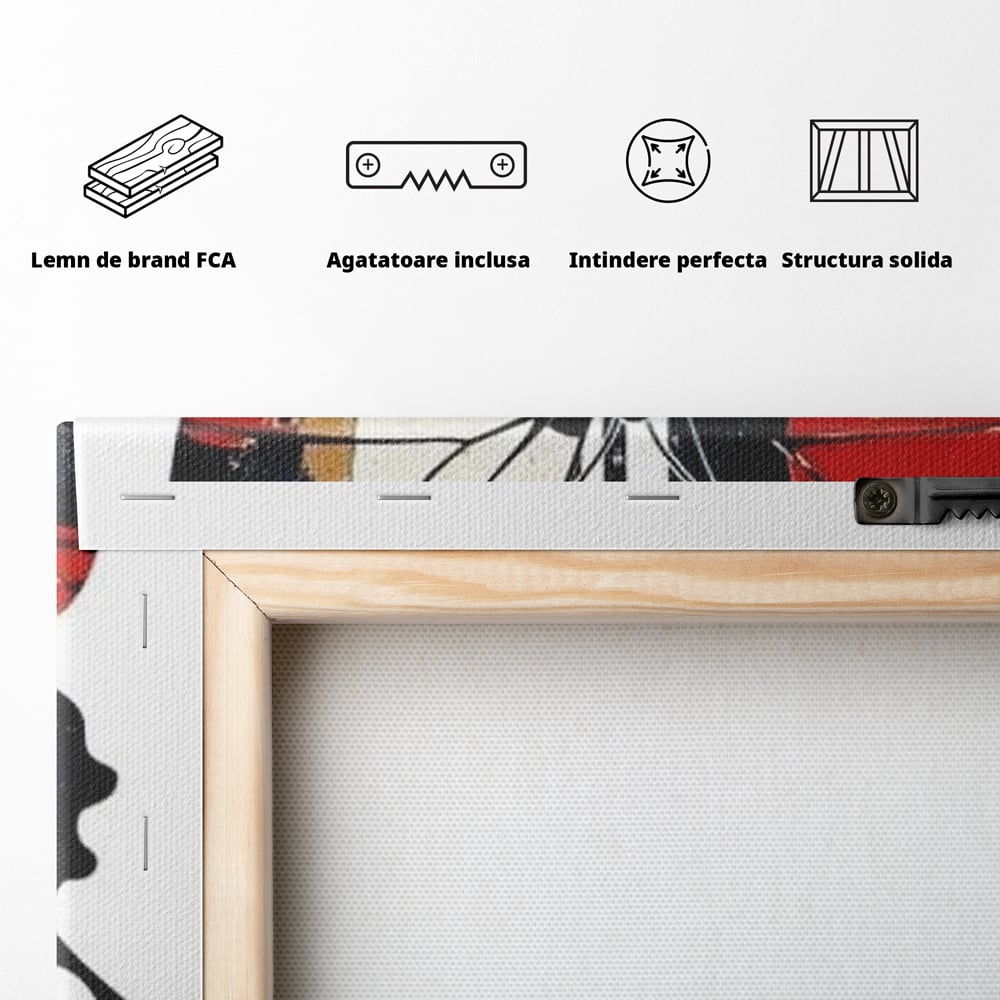 Leinwand Premium Canvas Wandkunst, LuxCanva® M1154, Symmetrie in Streifen, Linien, Punkte, Grafik, Urban, Abstrakt, Street Art, Graffiti, Chromatisch, Schmetterling, Flügel, Fliegen, Büro, Wohnen, Kinderzimmer