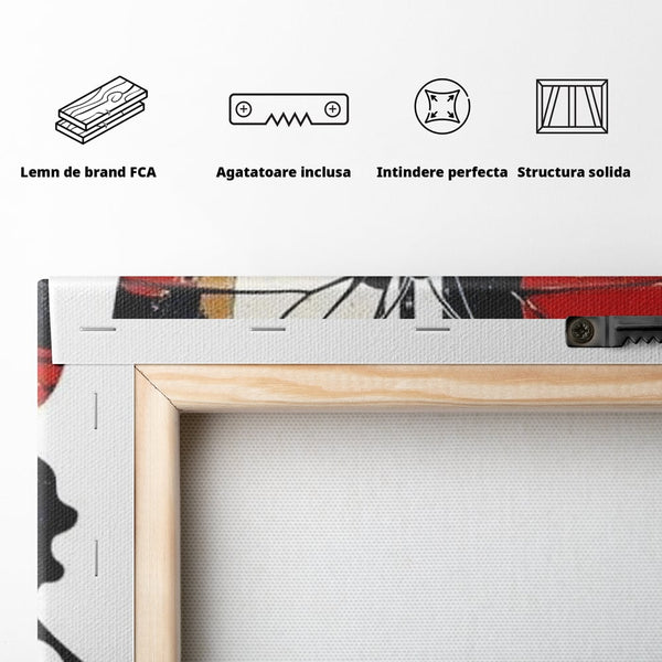 Leinwand Premium Canvas Wandkunst, LuxCanva® M1154, Symmetrie in Streifen, Linien, Punkte, Grafik, Urban, Abstrakt, Street Art, Graffiti, Chromatisch, Schmetterling, Flügel, Fliegen, Büro, Wohnen, Kinderzimmer