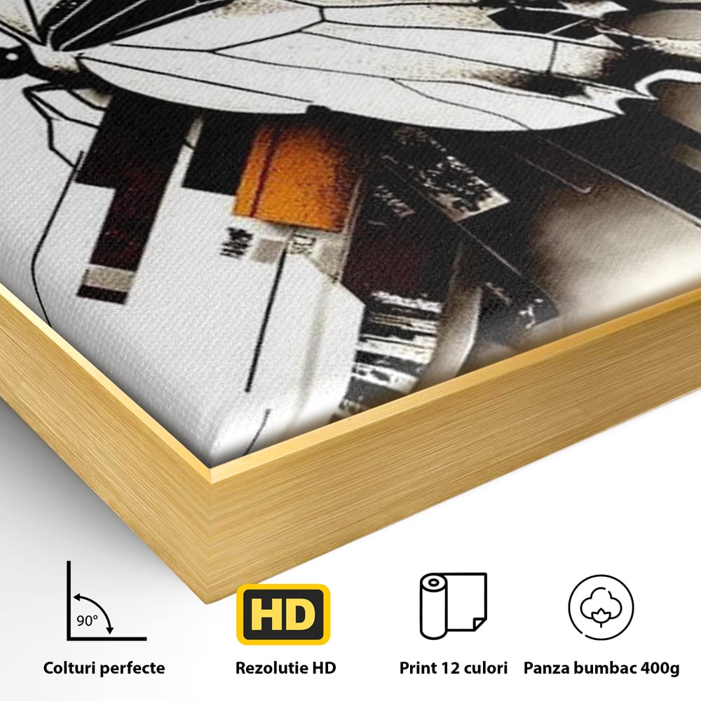 Tablou Canvas Premium, LuxCanva® M1155, Fuziune Geometrica, Aripi, Arhitectura, Urban, Tehnic, Liniar, Puncte, Geometric, Fluture, Design, Arta Moderna, Birou, Living, Camera Copil