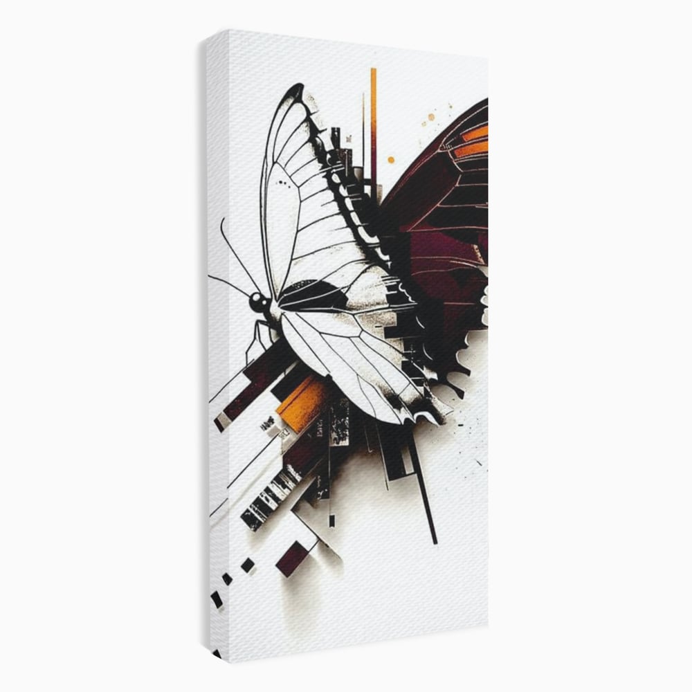 Tablou Canvas Premium, LuxCanva® M1155, Fuziune Geometrica, Aripi, Arhitectura, Urban, Tehnic, Liniar, Puncte, Geometric, Fluture, Design, Arta Moderna, Birou, Living, Camera Copil