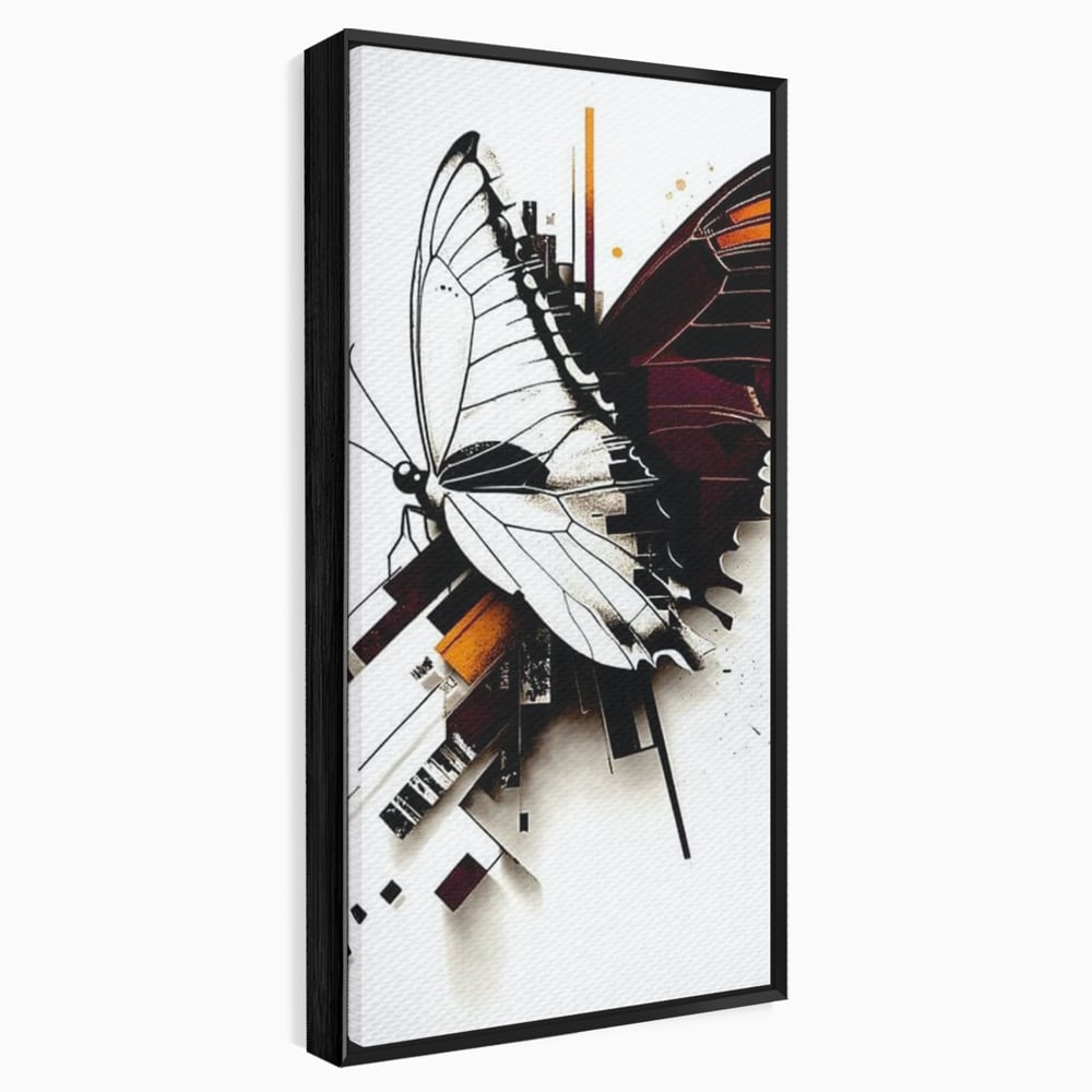 Tablou Canvas Premium, LuxCanva® M1155, Fuziune Geometrica, Aripi, Arhitectura, Urban, Tehnic, Liniar, Puncte, Geometric, Fluture, Design, Arta Moderna, Birou, Living, Camera Copil