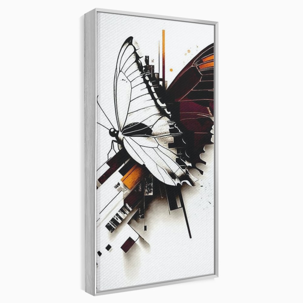 Tablou Canvas Premium, LuxCanva® M1155, Fuziune Geometrica, Aripi, Arhitectura, Urban, Tehnic, Liniar, Puncte, Geometric, Fluture, Design, Arta Moderna, Birou, Living, Camera Copil