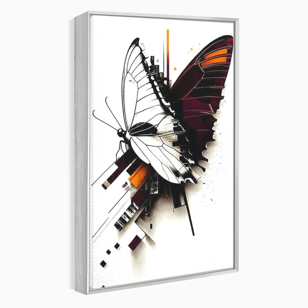 Tablou Canvas Premium, LuxCanva® M1155, Fuziune Geometrica, Aripi, Arhitectura, Urban, Tehnic, Liniar, Puncte, Geometric, Fluture, Design, Arta Moderna, Birou, Living, Camera Copil