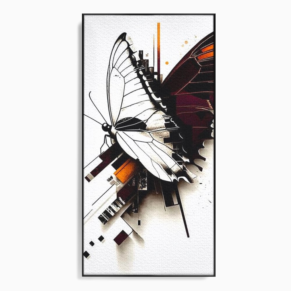 Tablou Canvas Premium, LuxCanva® M1155, Fuziune Geometrica, Aripi, Arhitectura, Urban, Tehnic, Liniar, Puncte, Geometric, Fluture, Design, Arta Moderna, Birou, Living, Camera Copil
