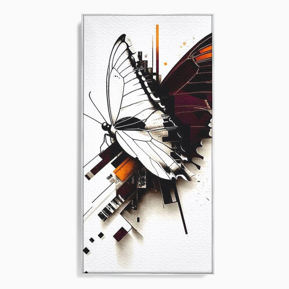 Tablou Canvas Premium, LuxCanva® M1155, Fuziune Geometrica, Aripi, Arhitectura, Urban, Tehnic, Liniar, Puncte, Geometric, Fluture, Design, Arta Moderna, Birou, Living, Camera Copil