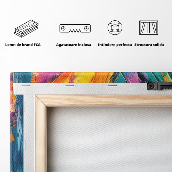 Tablou Canvas Premium, LuxCanva® M1157, Portal de Culoare, Pictura, Culori Vibrante, Intens, Dinamic, Abstract, Culoare, Textura, Desen, Acrilic, Fluture, Modern, Birou, Living, Camera Copil
