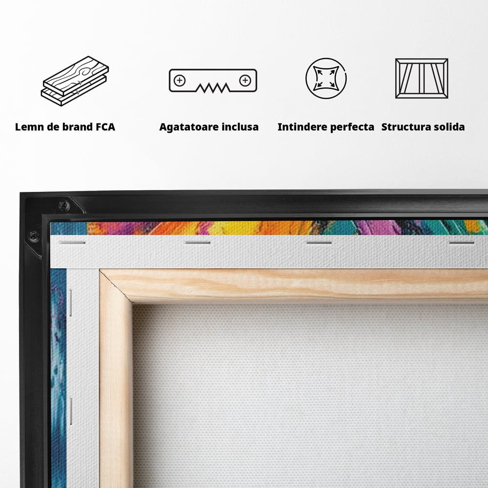 Tablou Canvas Premium, LuxCanva® M1157, Portal de Culoare, Pictura, Culori Vibrante, Intens, Dinamic, Abstract, Culoare, Textura, Desen, Acrilic, Fluture, Modern, Birou, Living, Camera Copil