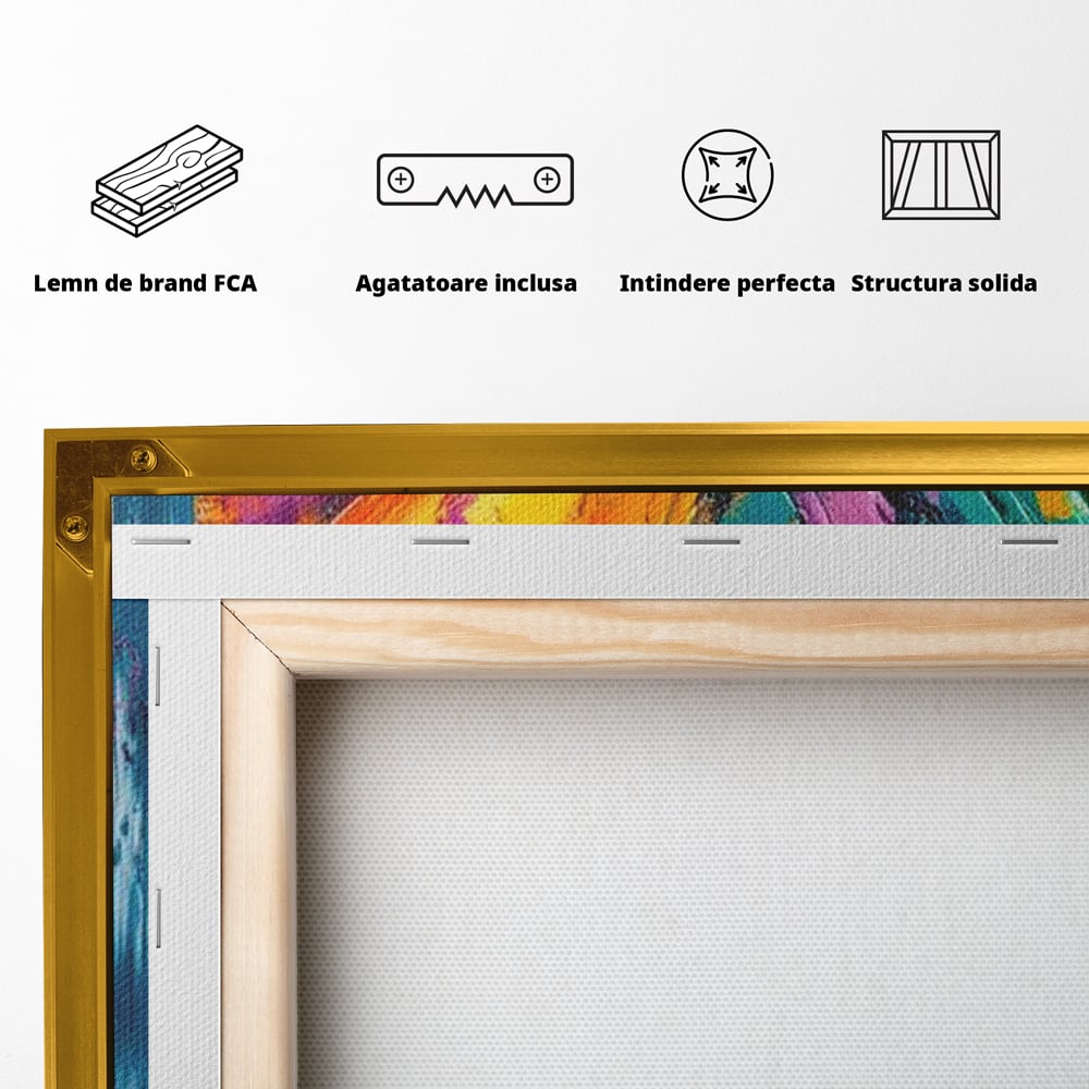Tablou Canvas Premium, LuxCanva® M1157, Portal de Culoare, Pictura, Culori Vibrante, Intens, Dinamic, Abstract, Culoare, Textura, Desen, Acrilic, Fluture, Modern, Birou, Living, Camera Copil
